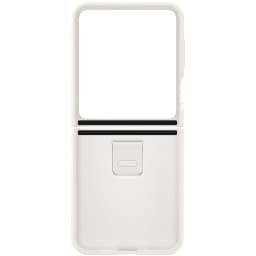 Чехол Samsung Series для Galaxy Z Flip 5 Silicone Case with Ring Creme, Белый — фото 5