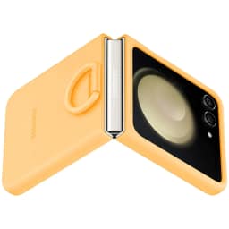 Чехол Samsung Series для Galaxy Z Flip 5 Silicone Case with Ring Apricot, Оранжевый — фото 2
