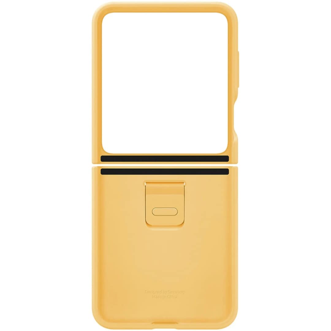 Чехол Samsung Series для Galaxy Z Flip 5 Silicone Case with Ring Apricot, Оранжевый — фото 4