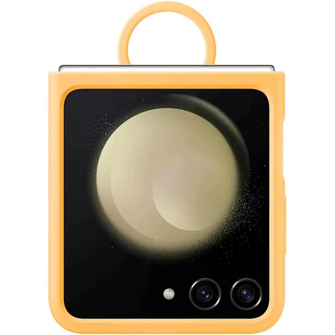 Чехол Samsung Series для Galaxy Z Flip 5 Silicone Case with Ring Apricot, Оранжевый — фото 5