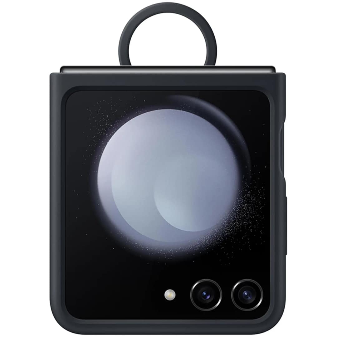 Чехол Samsung Series для Galaxy Z Flip 5 Silicone Case with Ring Indigo, Черный — фото 4