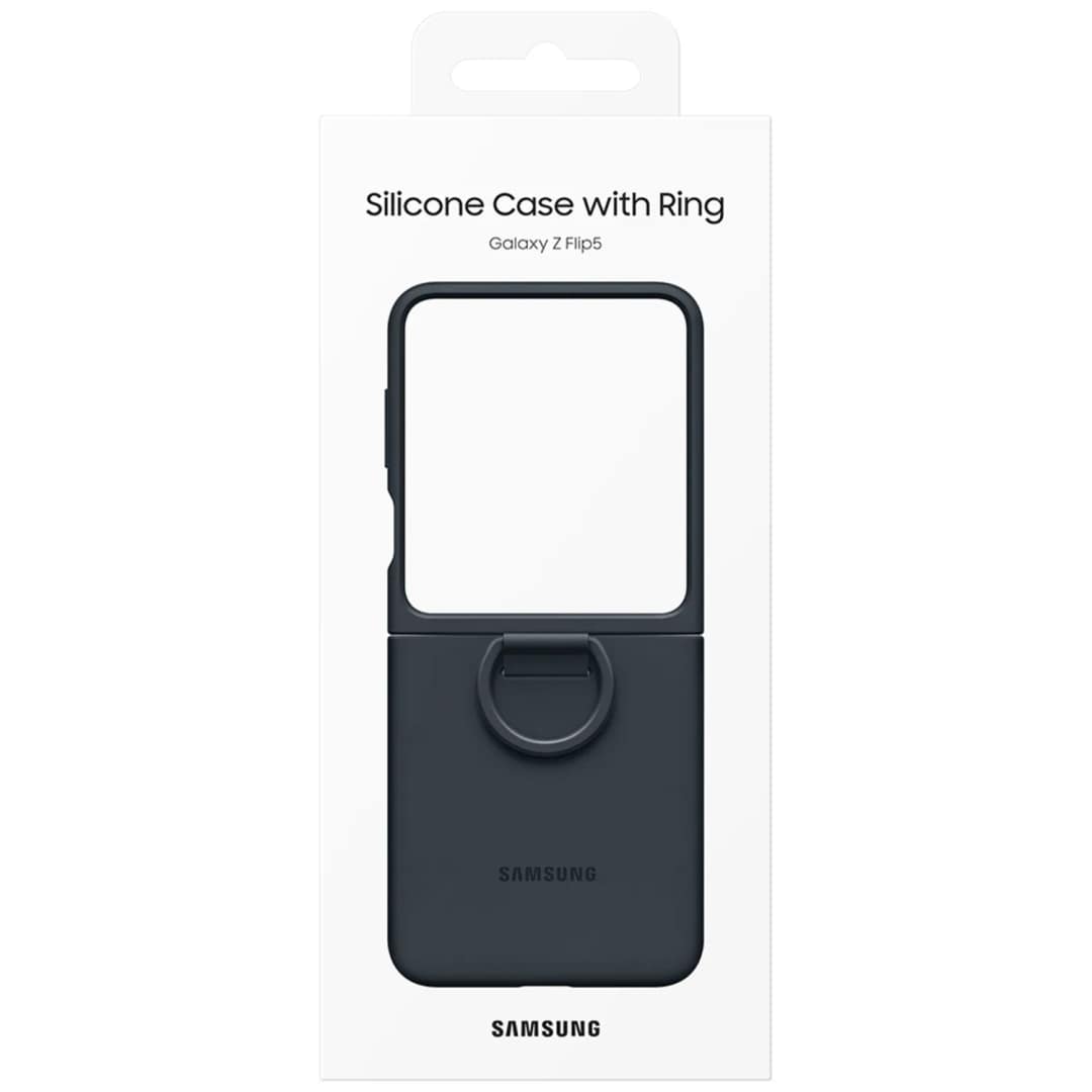 Чехол Samsung Series для Galaxy Z Flip 5 Silicone Case with Ring Indigo, Черный — фото 7