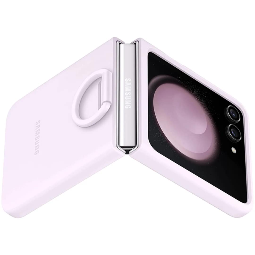 Чехол Samsung Series для Galaxy Z Flip 5 Silicone Case with Ring Lavender, Фиолетовый — фото 2