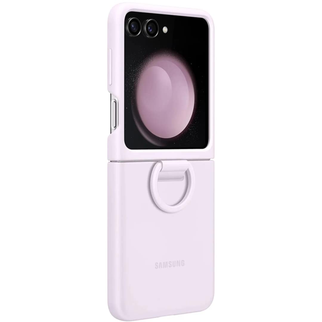 Чехол Samsung Series для Galaxy Z Flip 5 Silicone Case with Ring Lavender, Фиолетовый — фото 6
