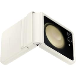 Чехол Samsung Series для Galaxy Z Flip 5 Flap Eco-Leather Case Creme, Белый — фото 2