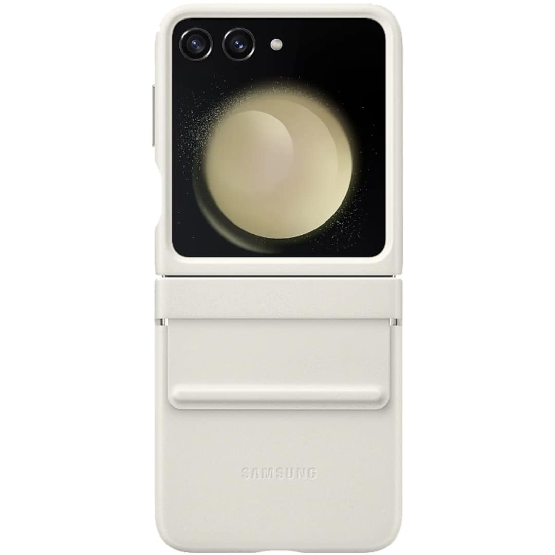 Чехол Samsung Series для Galaxy Z Flip 5 Flap Eco-Leather Case Creme, Белый — фото 3