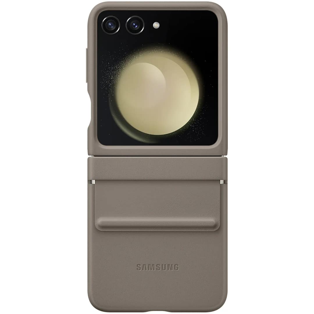 Чехол Samsung Series для Galaxy Z Flip 5 Flap Eco-Leather Case Etoupe, Серый — фото 3