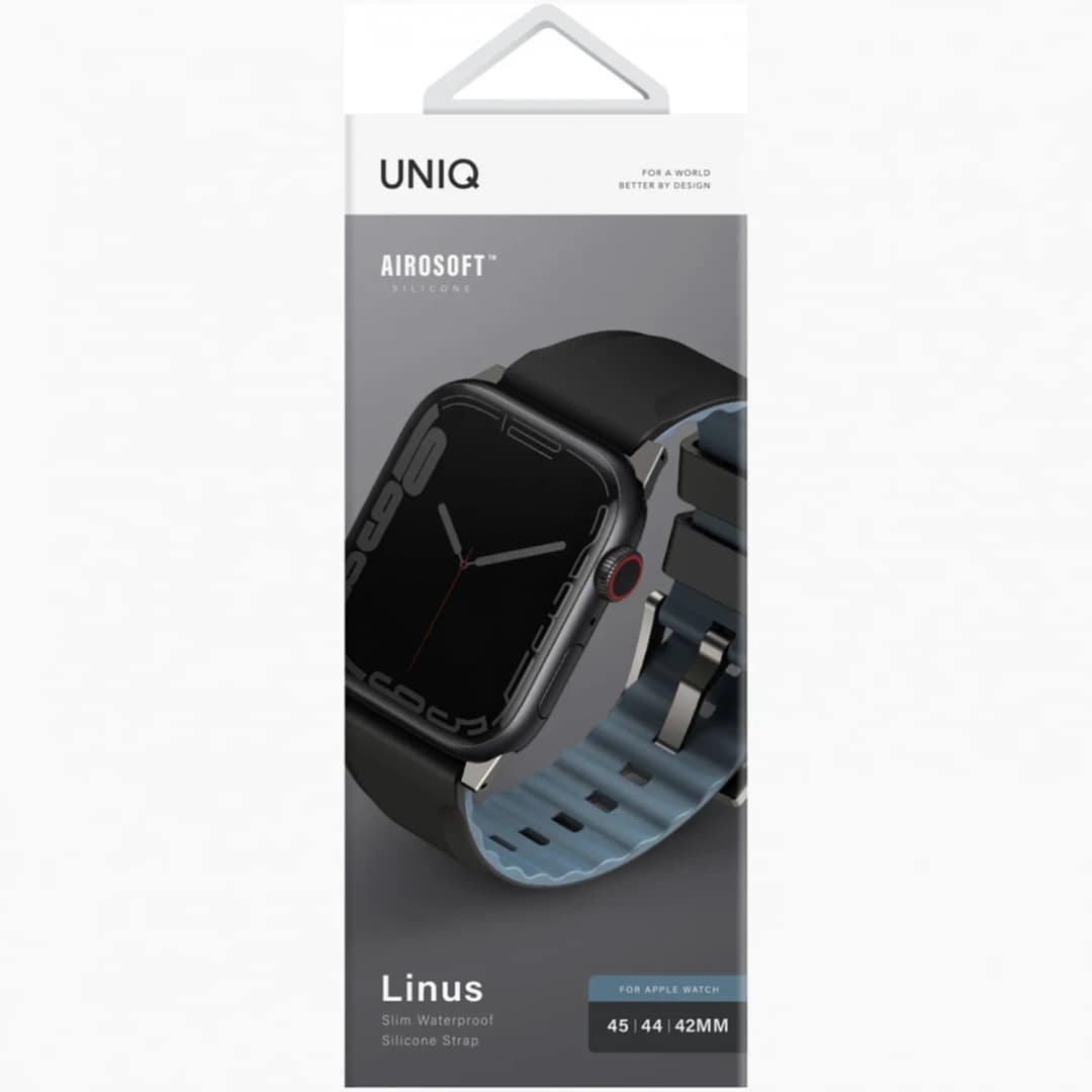Ремешок Uniq Linus Airsoft Silicone 45mm Apple Watch Black, Черный — фото 2