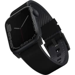 Ремешок Uniq Straden Waterproof Leather Silicone 45mm Apple Watch Black, Черный — фото 1