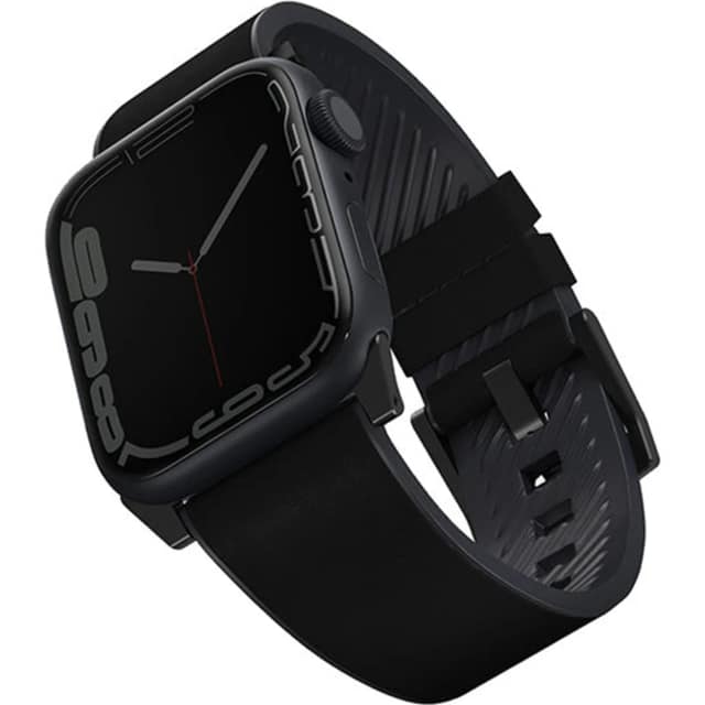 Ремешок Uniq Straden Waterproof Leather Silicone 45mm Apple Watch Black, Черный