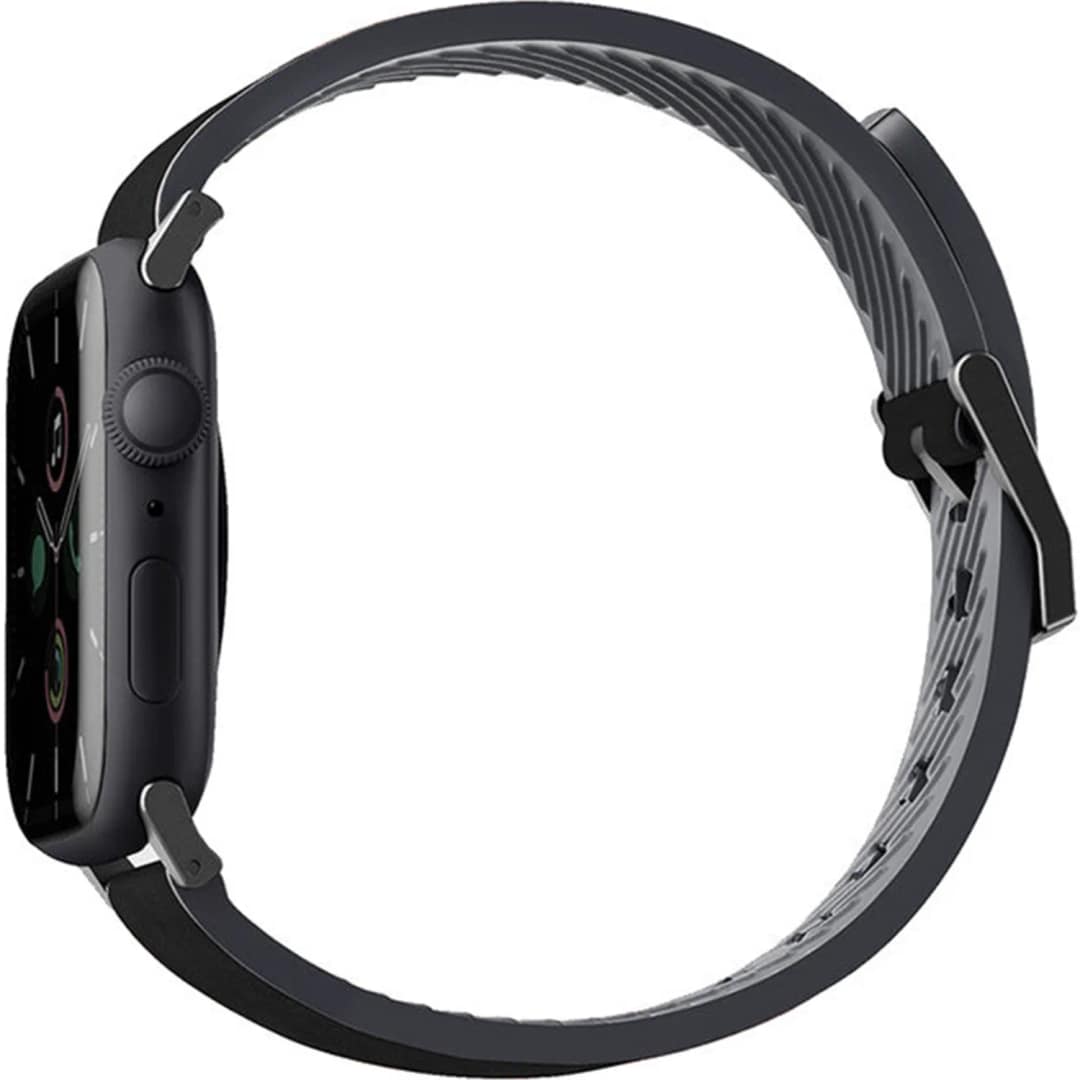 Ремешок Uniq Straden Waterproof Leather Silicone 45mm Apple Watch Black, Черный — фото 2