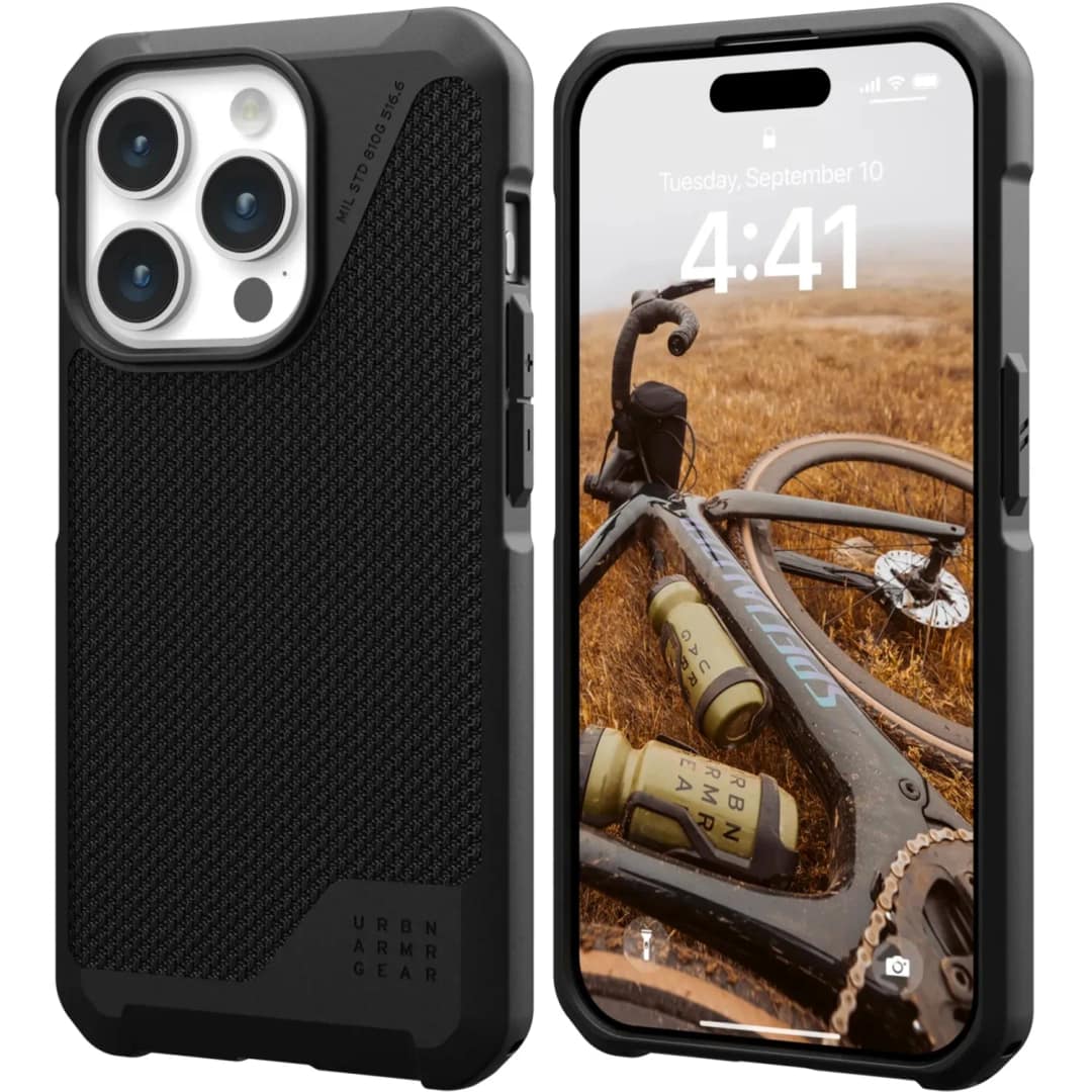 Чехол UAG с поддержкой MagSafe Metropolis LT для iPhone 15 Pro Kevlar Black, Черный — фото 2