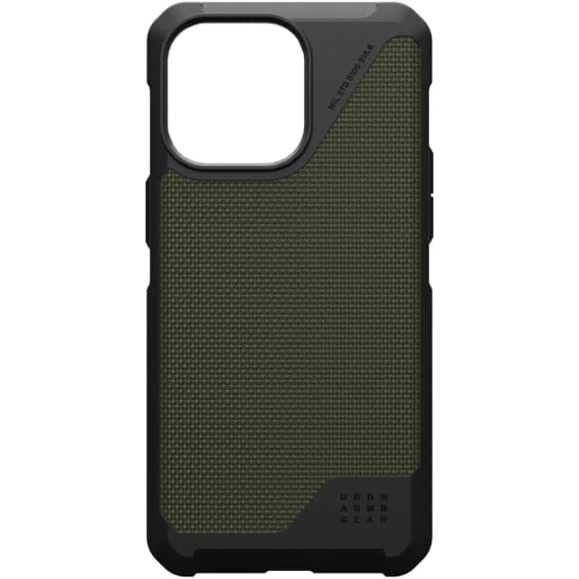 Чехол UAG с поддержкой MagSafe Metropolis LT для iPhone 15 Pro Kevlar Olive, Зеленый