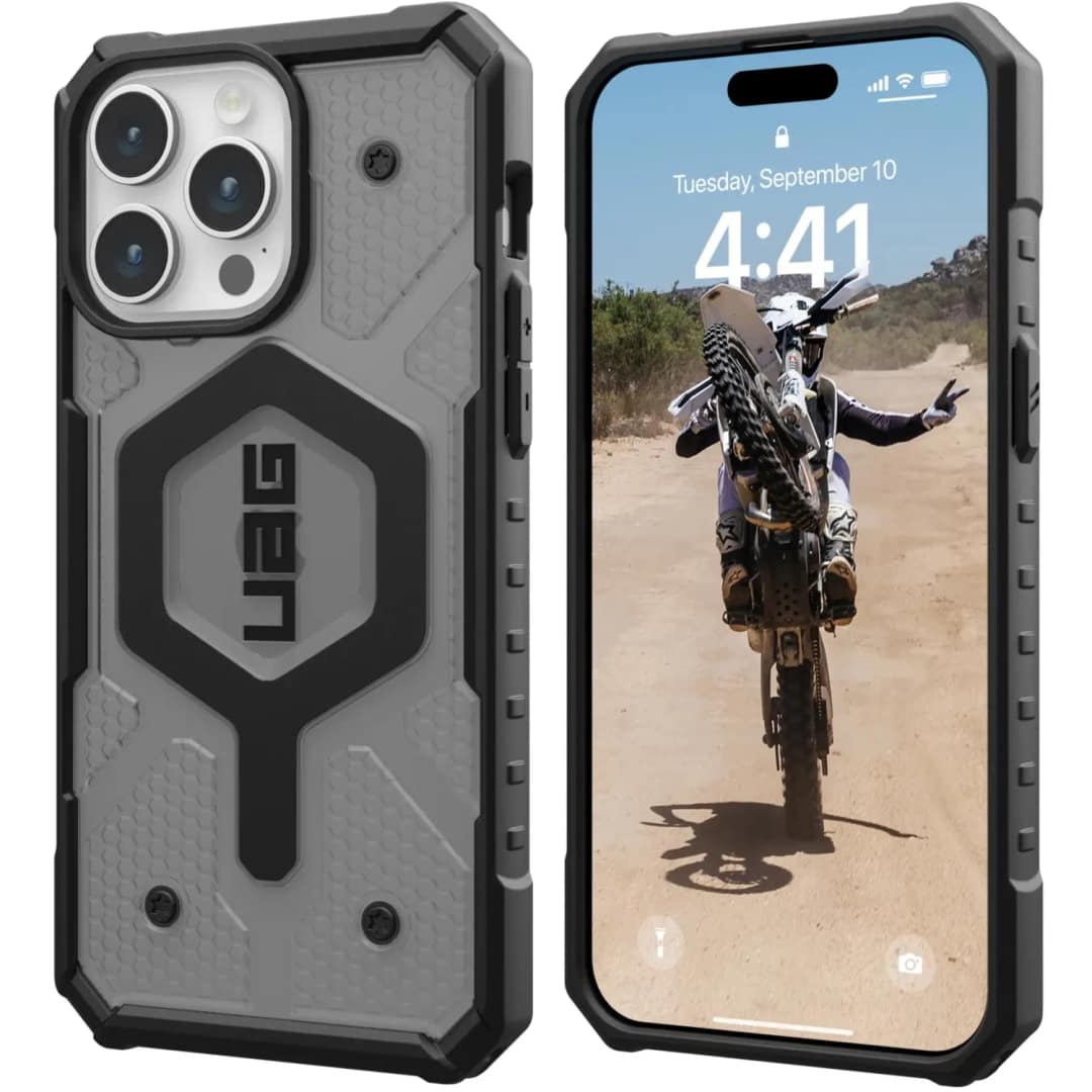 Чехол UAG с поддержкой MagSafe Pathfinder для iPhone 15 Pro Ash, Прозрачный тёмный — фото 5