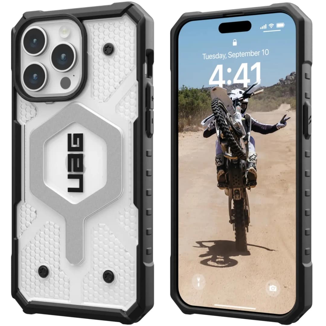 Чехол UAG с поддержкой MagSafe Pathfinder для iPhone 15 Pro Max Ice, Прозрачный — фото 5