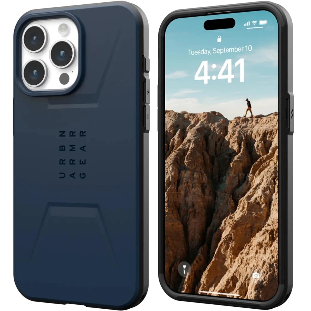 Чехол UAG с поддержкой MagSafe Civilian для iPhone 15 Pro Max Mallard, Синий — фото 4