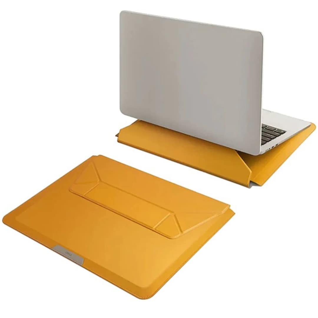 Чехол-подставка Uniq OSLO Laptop Sleeve для ноутбуков 14 Mustard, Коричневый — фото 3