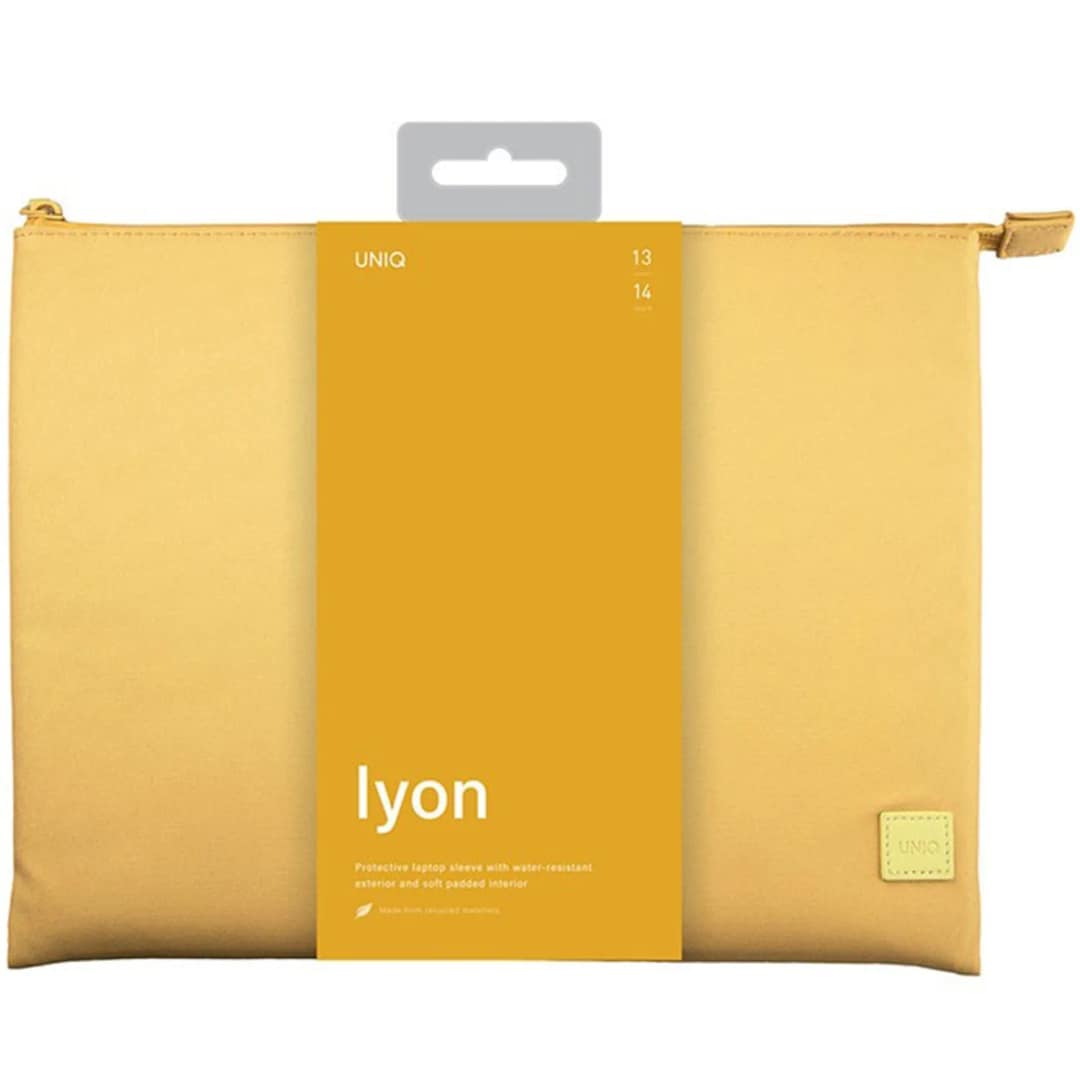 Чехол-папка Uniq LYON Laptop Sleeve для ноутбуков 14 Canary Yellow, Желтый — фото 3