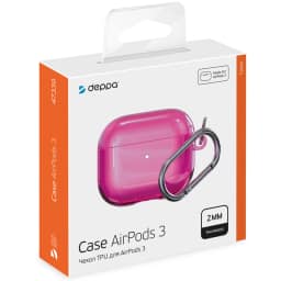 Силиконовый чехол Deppa с карабином для AirPods 3 Pink, Розовый — фото 2