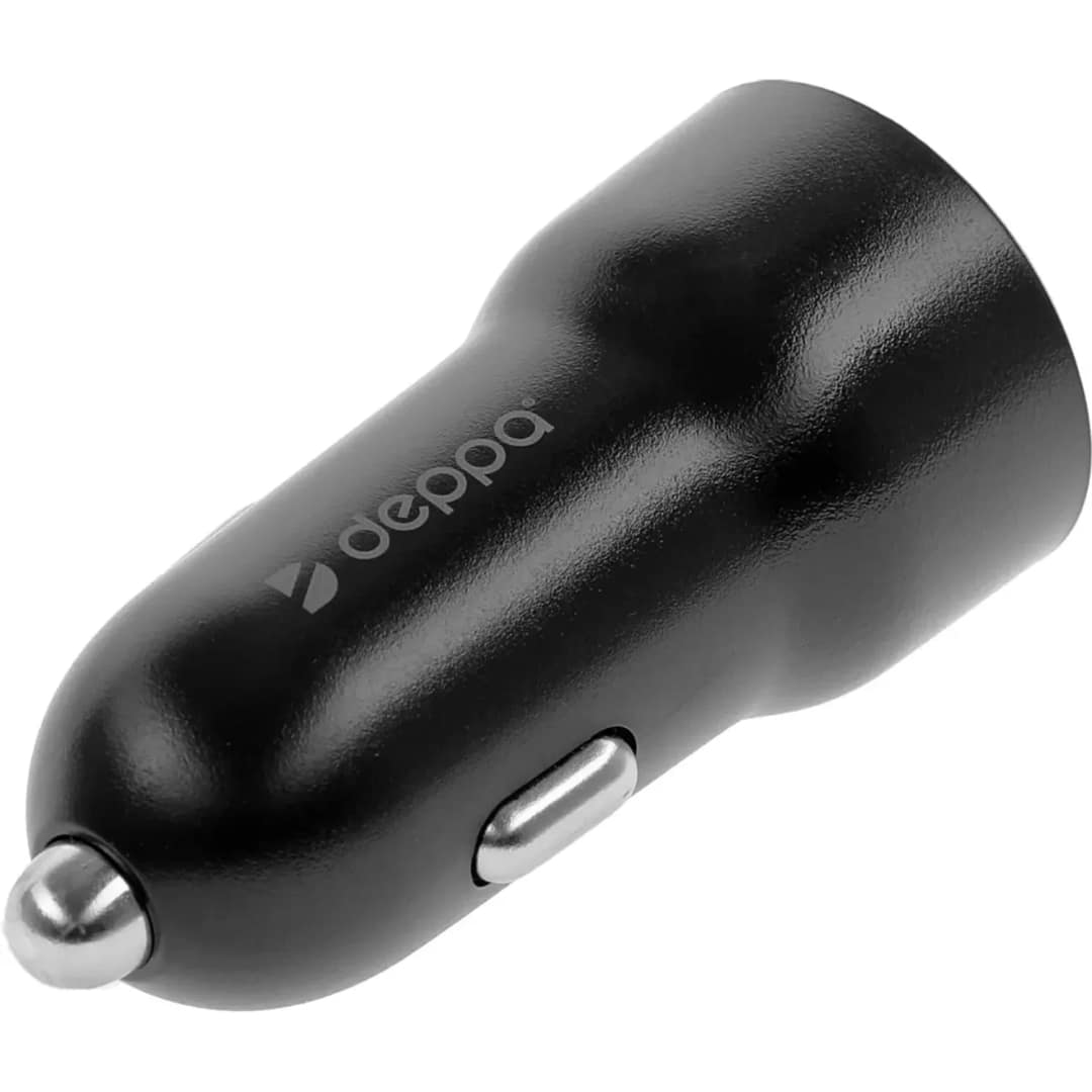 Автомобильное зарядное устройство Deppa 20W USB-C USB-A 11298 Black, Черный — фото 3