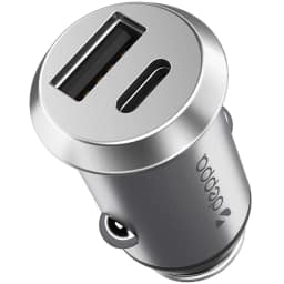 Автомобильное зарядное устройство Deppa 30W USB-A USB-C 11212 Silver, Серебристый — фото 1
