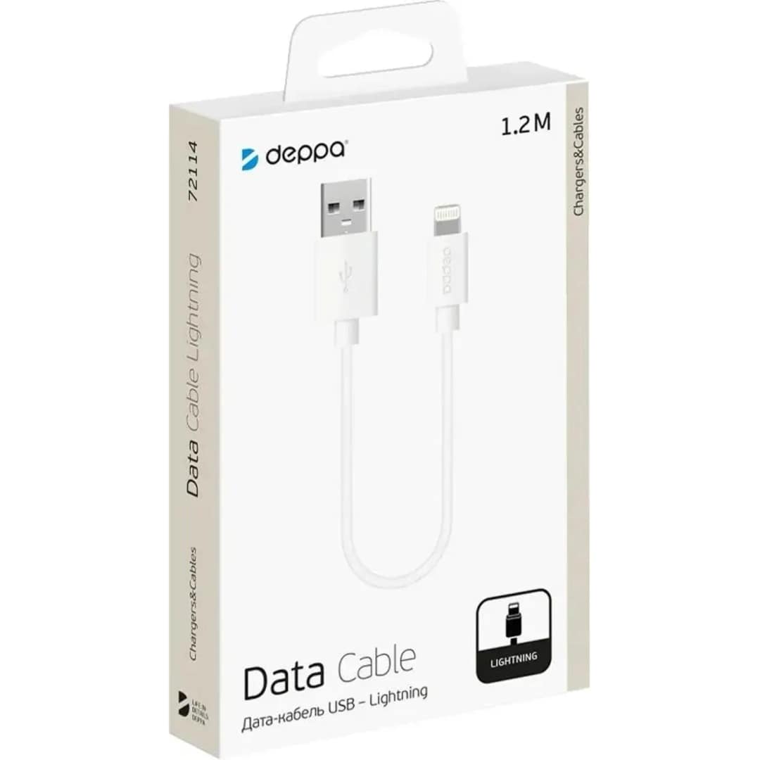 Кабель Deppa USB Lightning 1 2m 72114, White — фото 2
