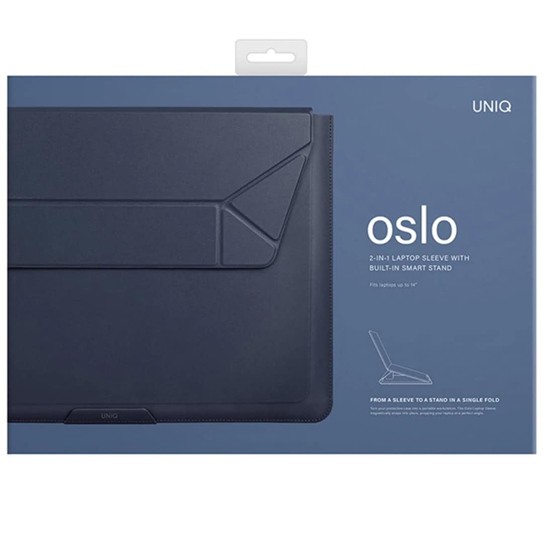 Чехол-подставка Uniq OSLO Laptop Sleeve для ноутбуков 14 Blue, Синий — фото 4