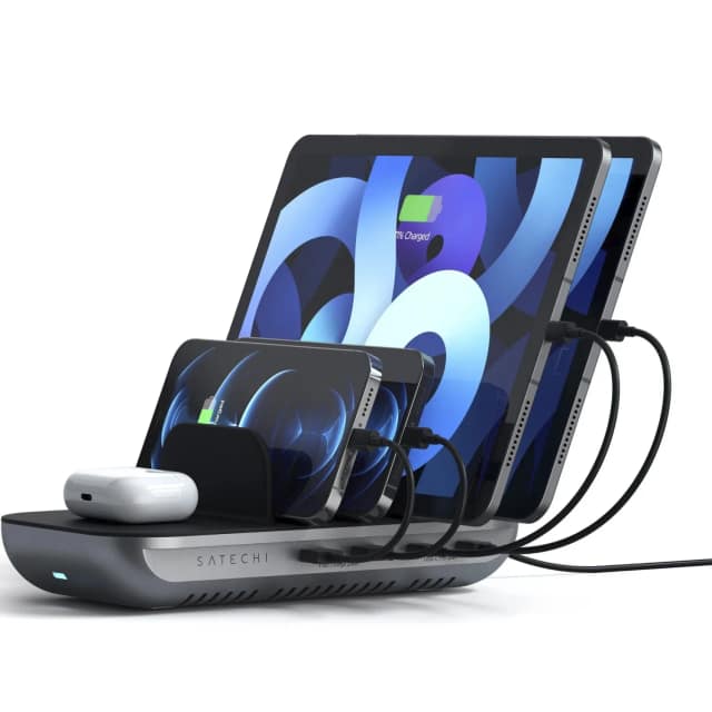 Беспроводное зарядное устройство Satechi Dock5 Multi-Device Charging Station Space Grey, Серый