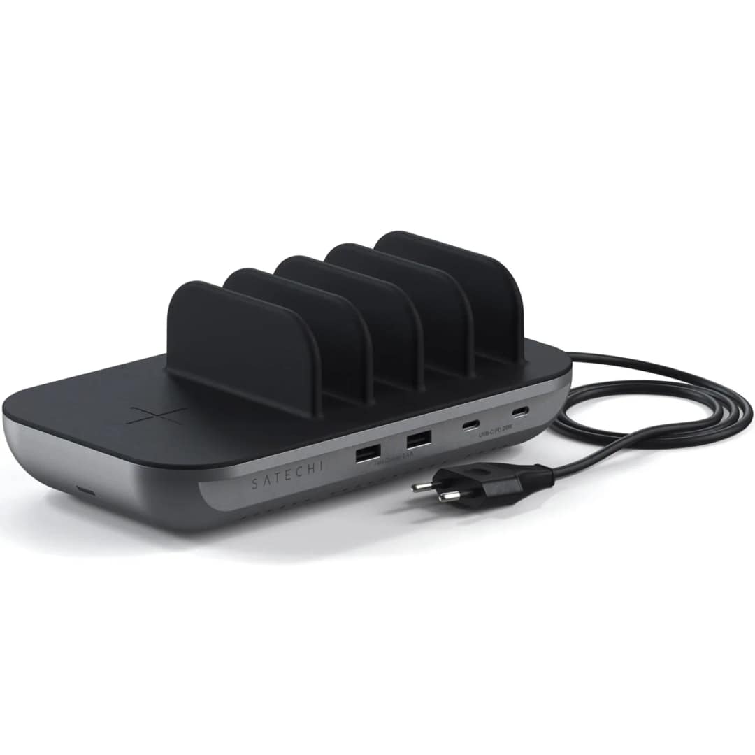 Беспроводное зарядное устройство Satechi Dock5 Multi-Device Charging Station Space Grey, Серый — фото 3