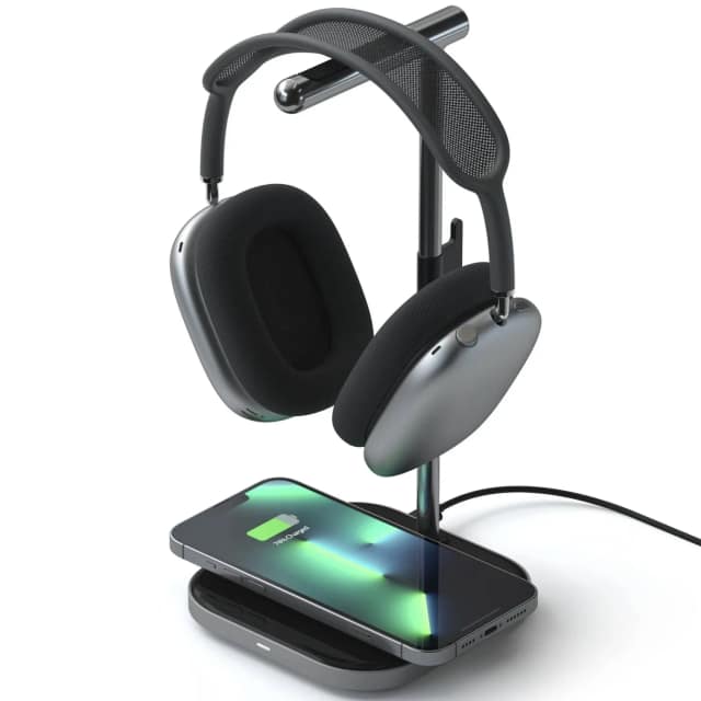 Беспроводное зарядное устройство Satechi 2-in-1 Headphone Stand with Wireless Charger Space Grey, Серый
