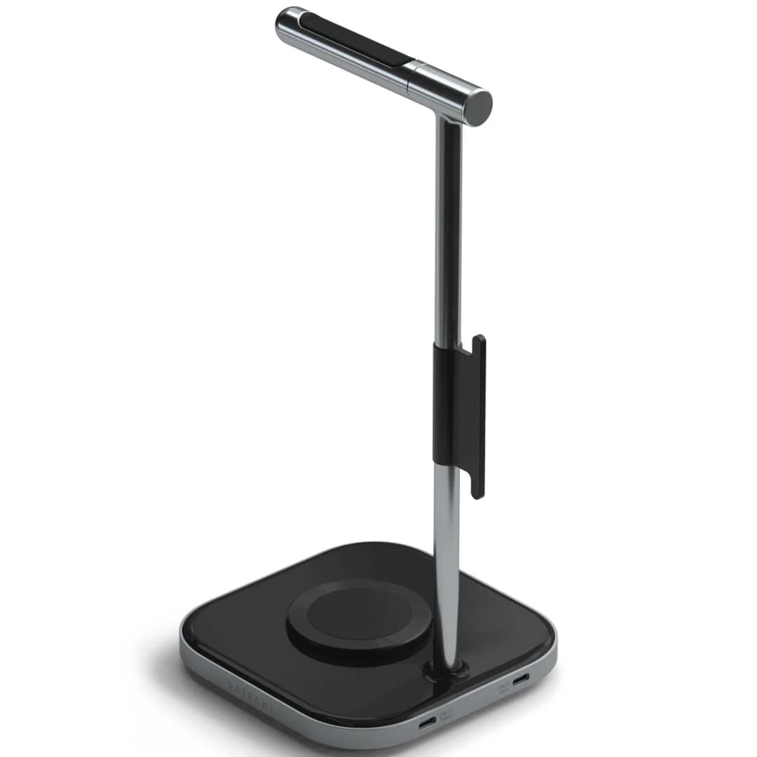 Беспроводное зарядное устройство Satechi 2-in-1 Headphone Stand with Wireless Charger Space Grey, Серый — фото 2