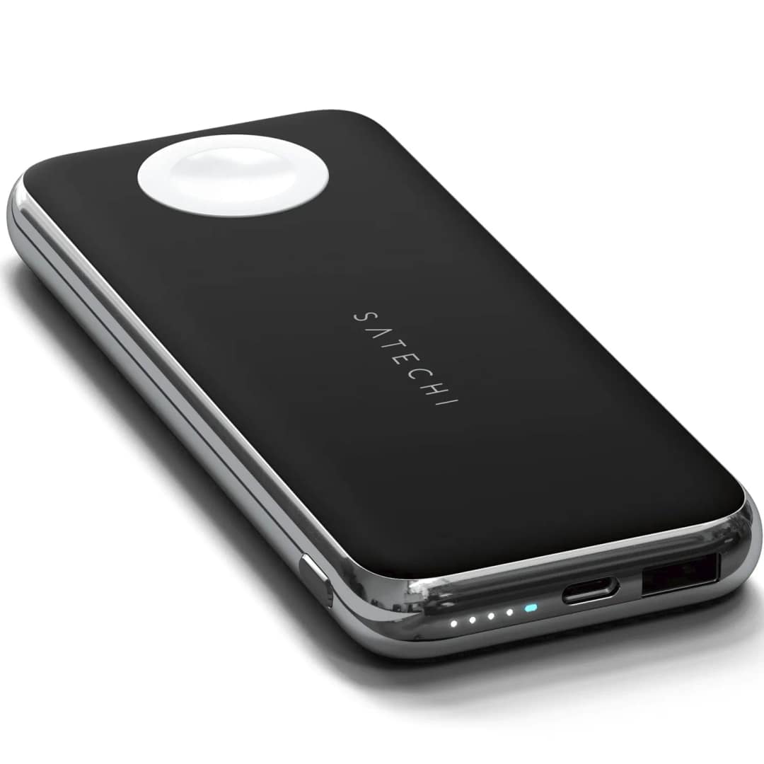Беспроводное зарядное устройство Satechi Quatro Wireless Power Bank Space Grey, Серый — фото 3