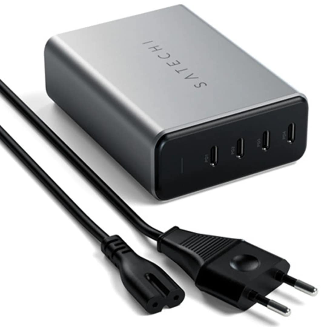 Сетевое зарядное устройство Satechi 165W USB-C 4-Port PD GaN Charger Space Gray, Серый — фото 2
