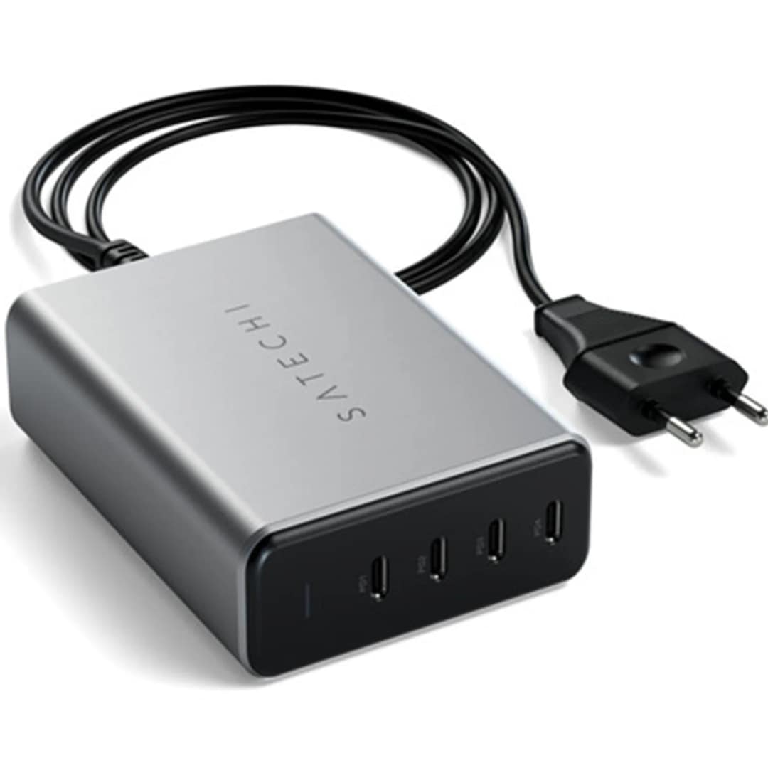 Сетевое зарядное устройство Satechi 165W USB-C 4-Port PD GaN Charger Space Gray, Серый — фото 3