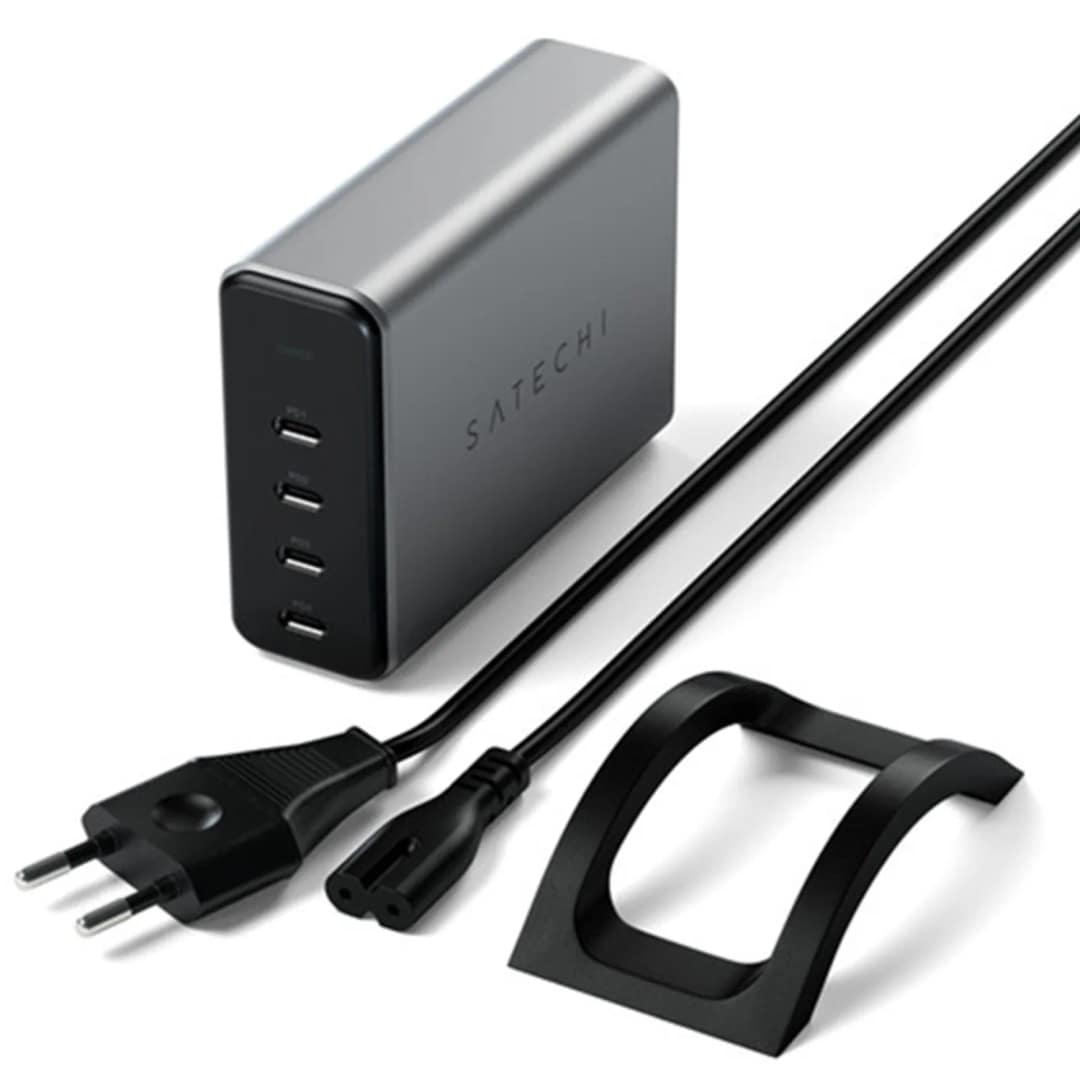 Сетевое зарядное устройство Satechi 165W USB-C 4-Port PD GaN Charger Space Gray, Серый — фото 4