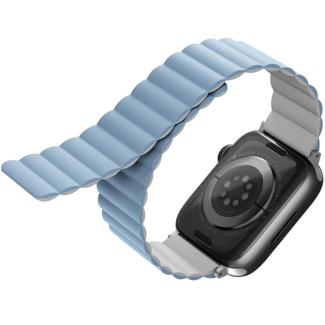 Ремешок Uniq Revix reversible Magnetic для Apple Watch 38 40 41 White Arctic Blue, Голубой — фото 3