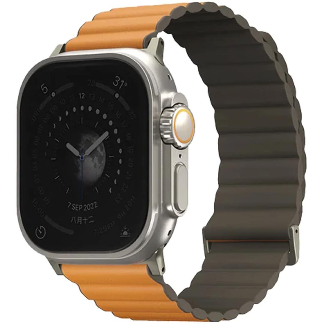 Ремешок Uniq Revix Premium для Apple Watch 44 45 49 Orange Khaki, Оранжевый — фото 2
