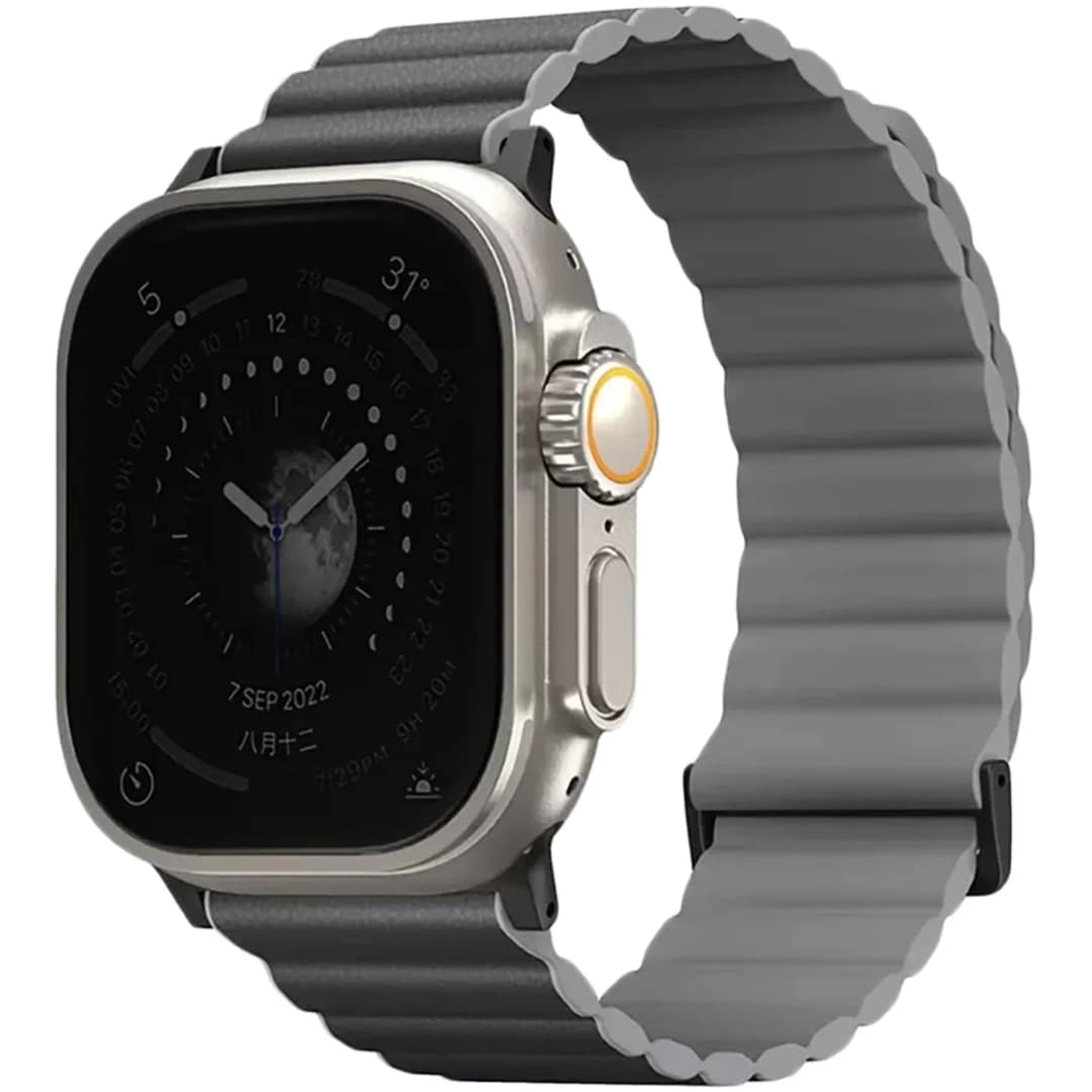Ремешок Uniq Revix Premium для Apple Watch 44 45 49 Charcoal Ash Grey, Серый — фото 2