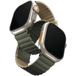 Ремешок Uniq Revix reversible Magnetic для Apple Watch 44 45 49 Green Tan, Тёмно-зелёный — фото 1