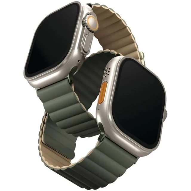 Ремешок Uniq Revix reversible Magnetic для Apple Watch 44 45 49 Green Tan, Тёмно-зелёный