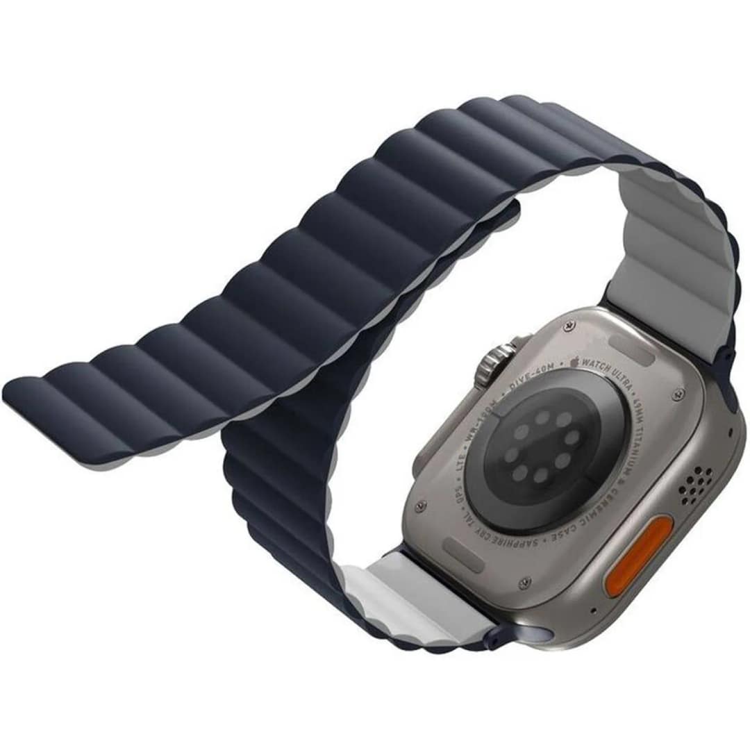 Ремешок Uniq Revix reversible Magnetic для Apple Watch 44 45 49 Blue Grey, Тёмно-синий — фото 2