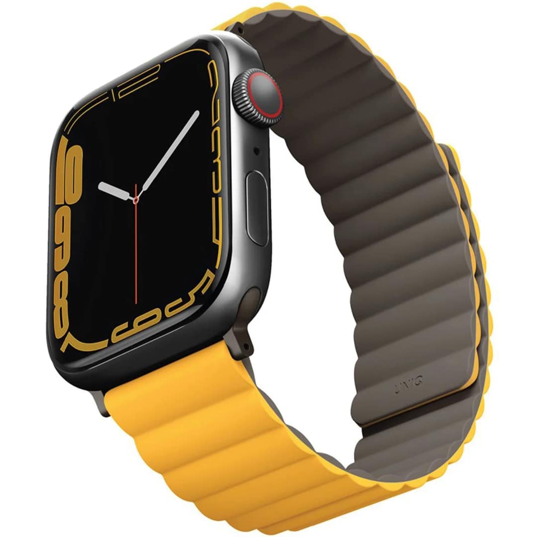 Ремешок Uniq Revix reversible Magnetic для Apple Watch 44 45 49 Mustard Khaki, Желтый — фото 7