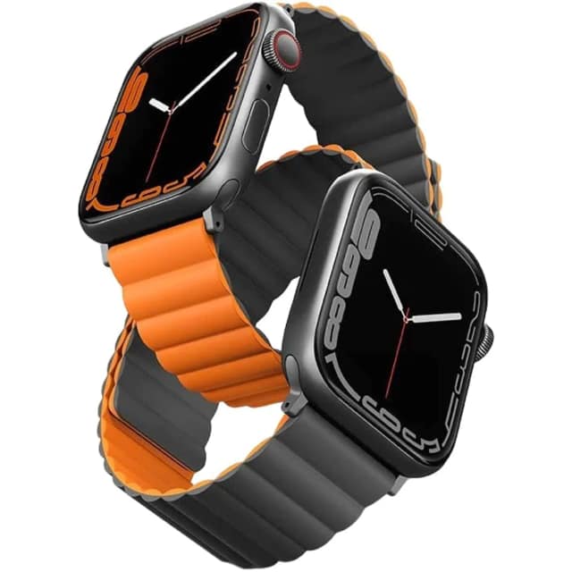 Ремешок Uniq Revix reversible Magnetic для Apple Watch 44 45 49 Grey Orange, Оранжевый