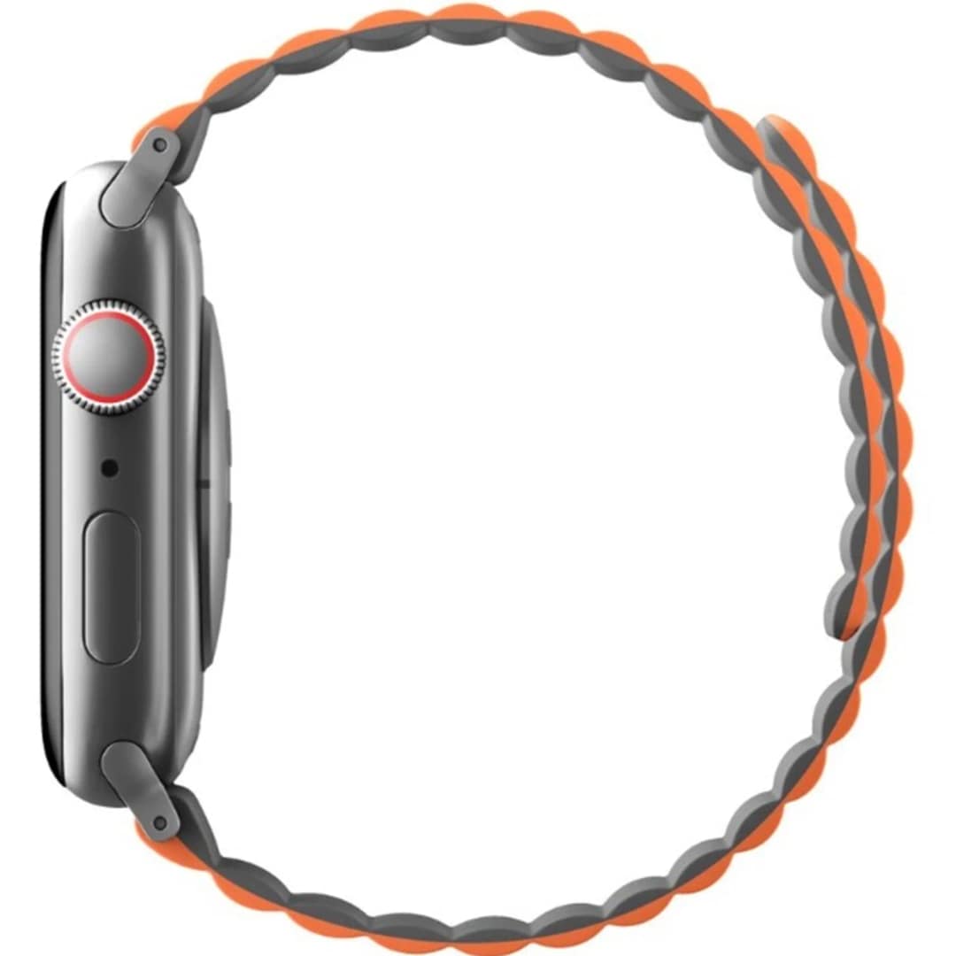 Ремешок Uniq Revix reversible Magnetic для Apple Watch 44 45 49 Grey Orange, Оранжевый — фото 3