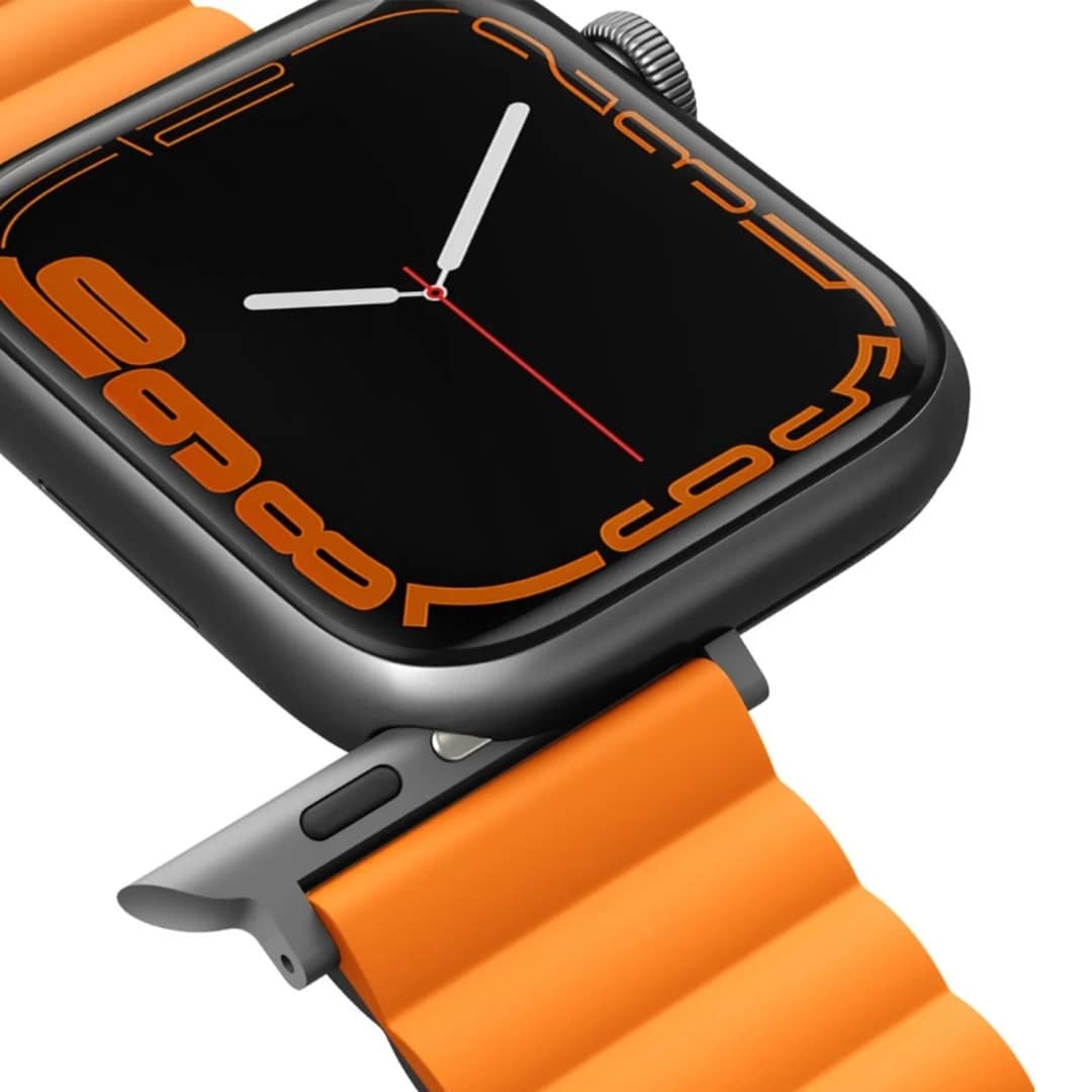 Ремешок Uniq Revix reversible Magnetic для Apple Watch 44 45 49 Grey Orange, Оранжевый — фото 5