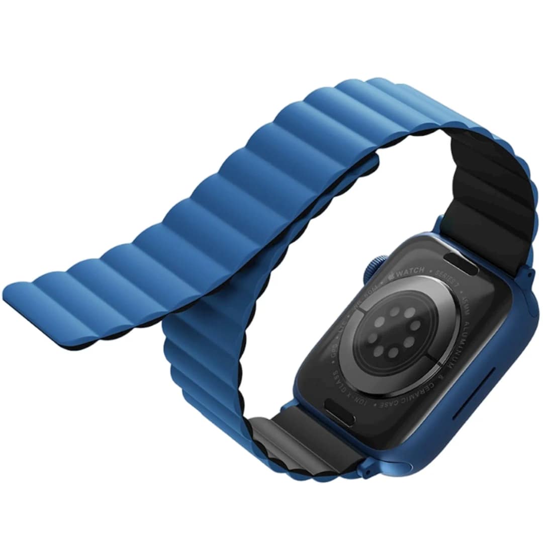 Ремешок Uniq Revix reversible Magnetic для Apple Watch 44 45 49 Blue Black, Синий — фото 4