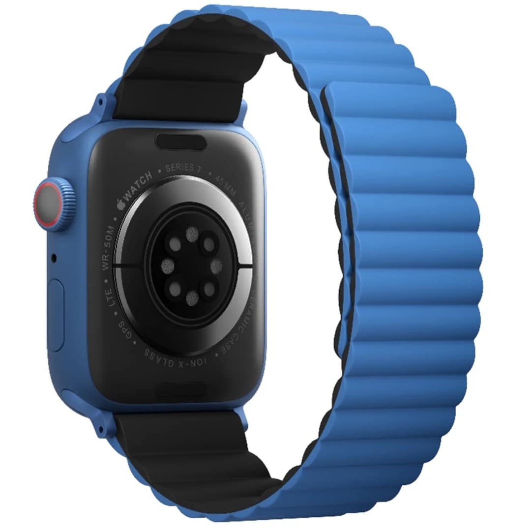 Ремешок Uniq Revix reversible Magnetic для Apple Watch 44 45 49 Blue Black, Синий — фото 8