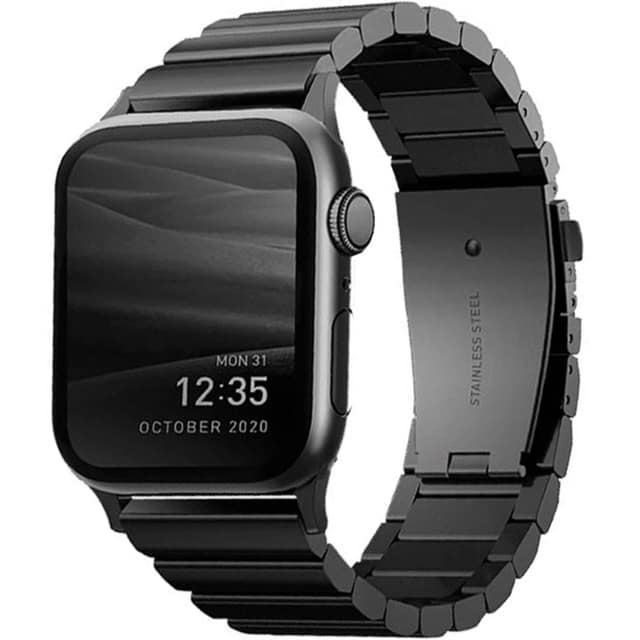 Ремешок Uniq Strova Strap Link Steel для Apple Watch 44 45 49 Gray, Черный