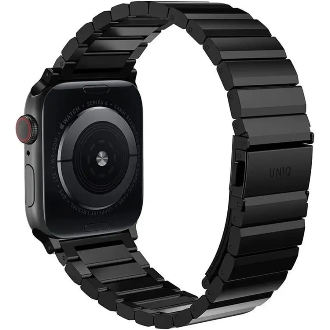 Ремешок Uniq Strova Strap Link Steel для Apple Watch 44 45 49 Gray, Черный — фото 3