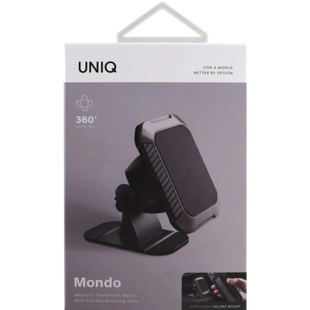 Автомобильный держатель Uniq Mondo Magnetic Dashboard Black, Черный — фото 3